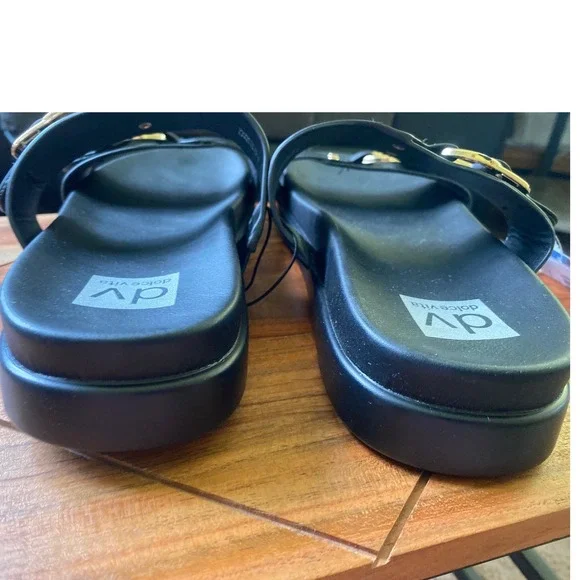 DV Dolce Vita Black Buckle Slides Sandals Comfortable Slip On Size 9 - Picture 3 of 11